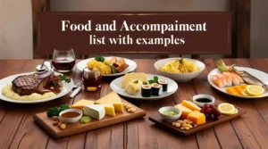 A beautifully arranged table with various dishes and their ideal accompaniments, including steak with mashed potatoes, sushi with soy sauce, and a cheese platter.”