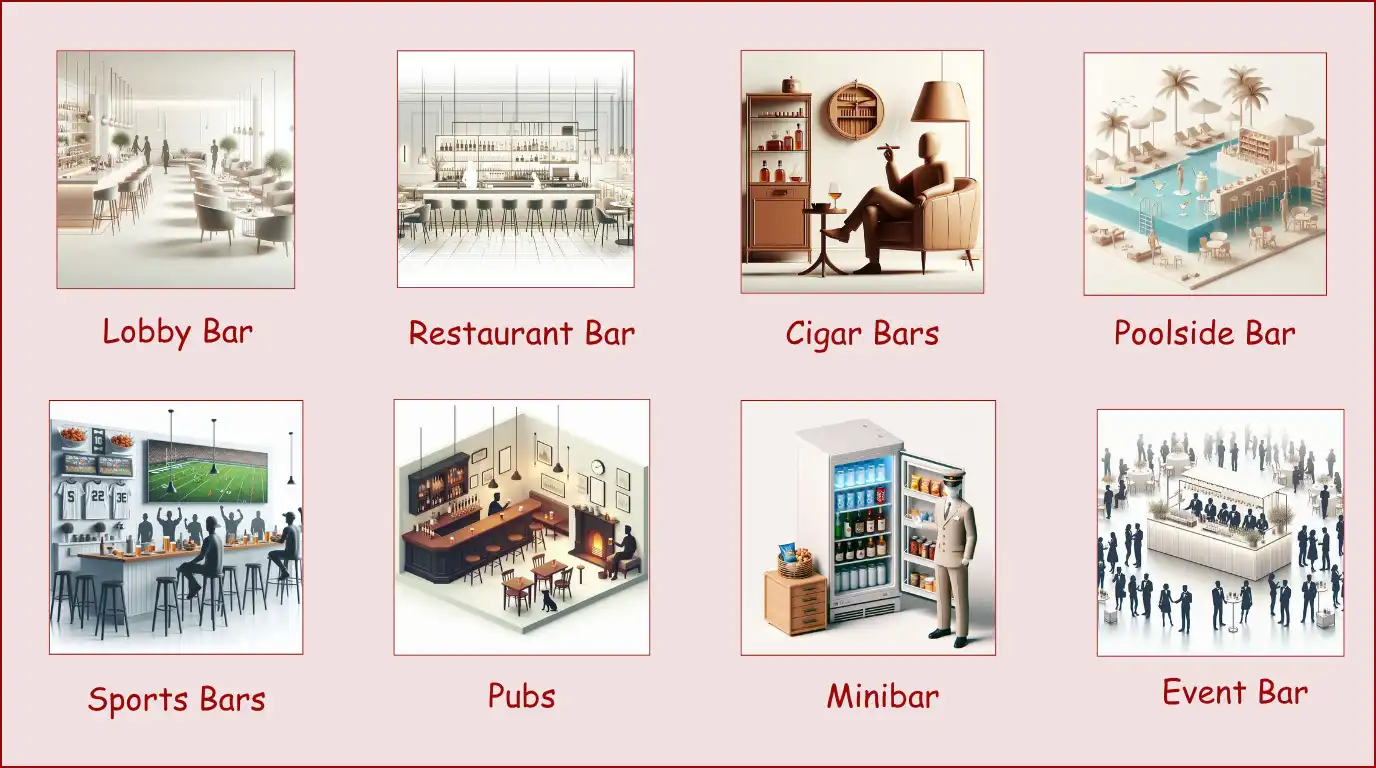 types of bar in hopitality