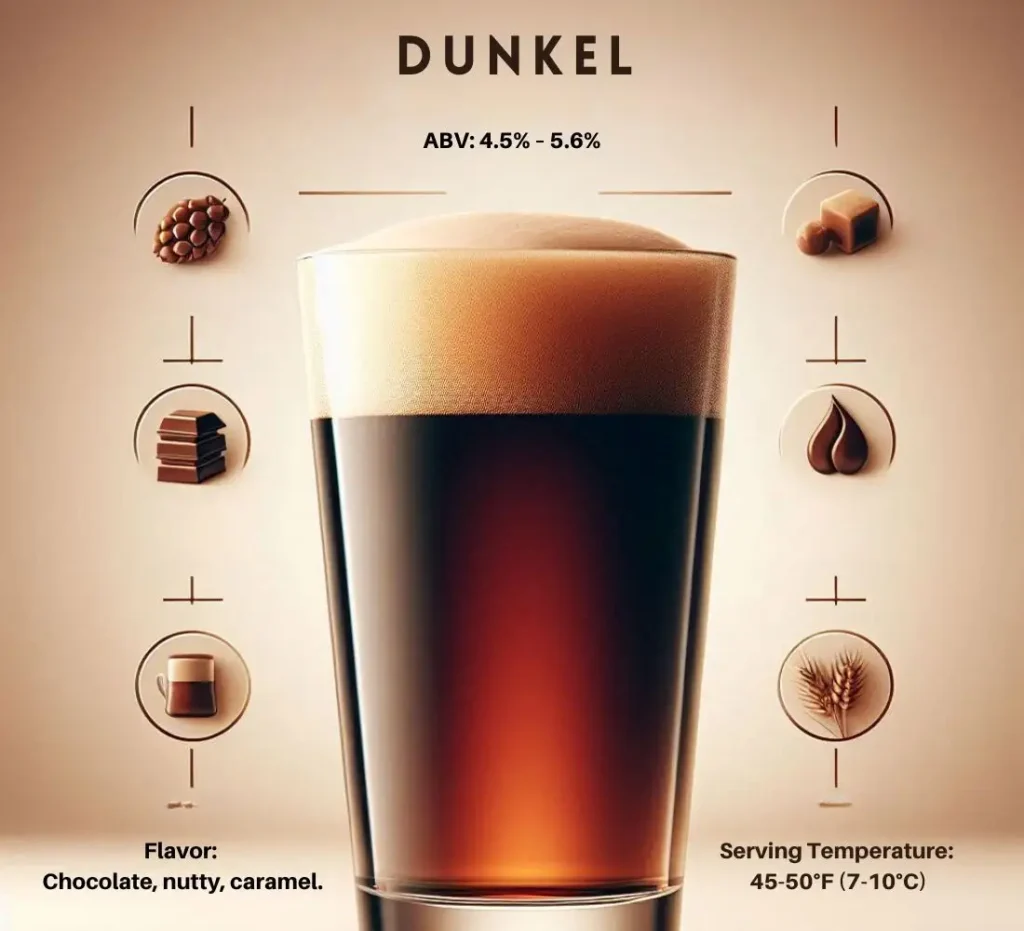 Dunkel style of lager beer