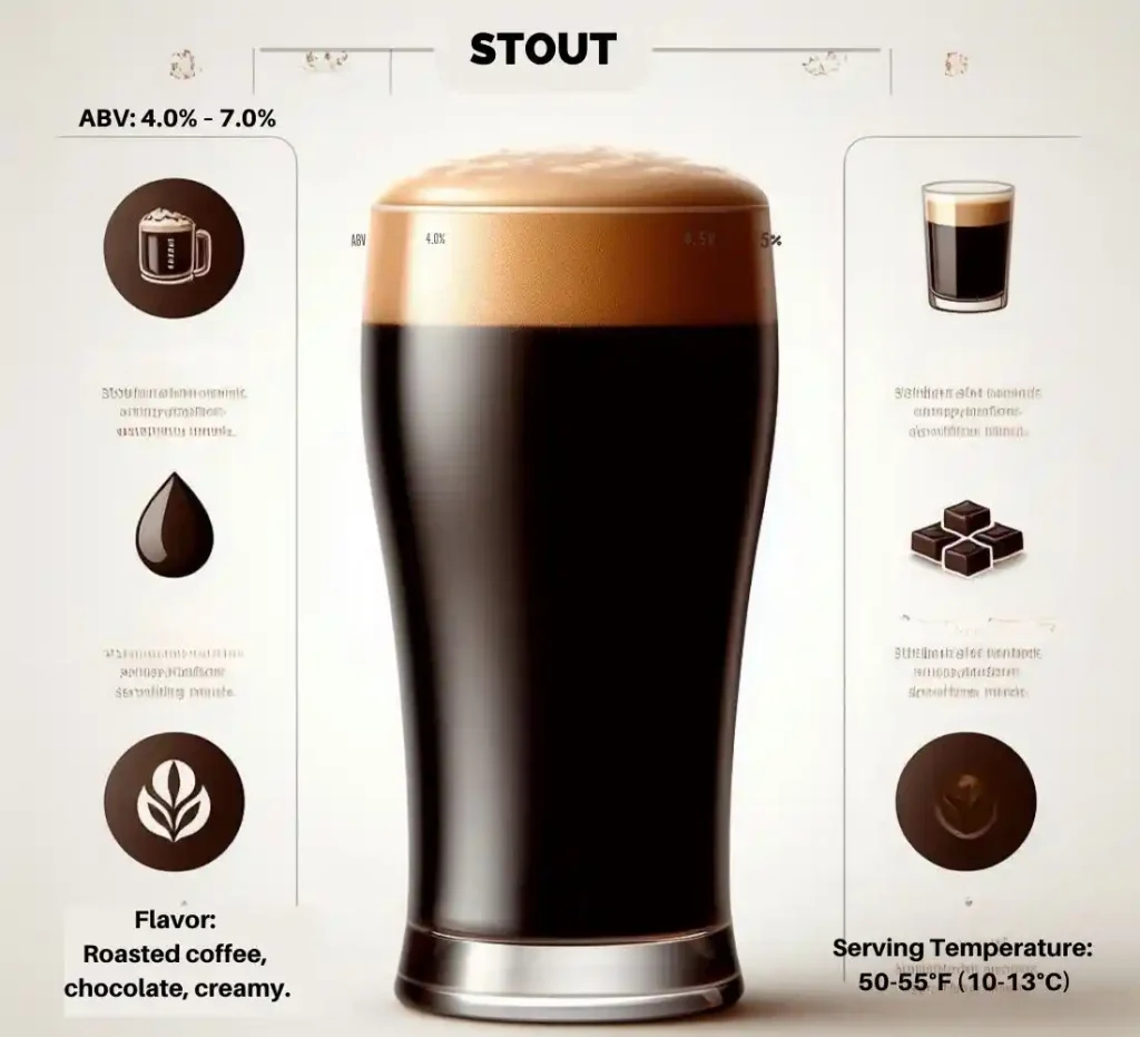 Stout style of ale beer