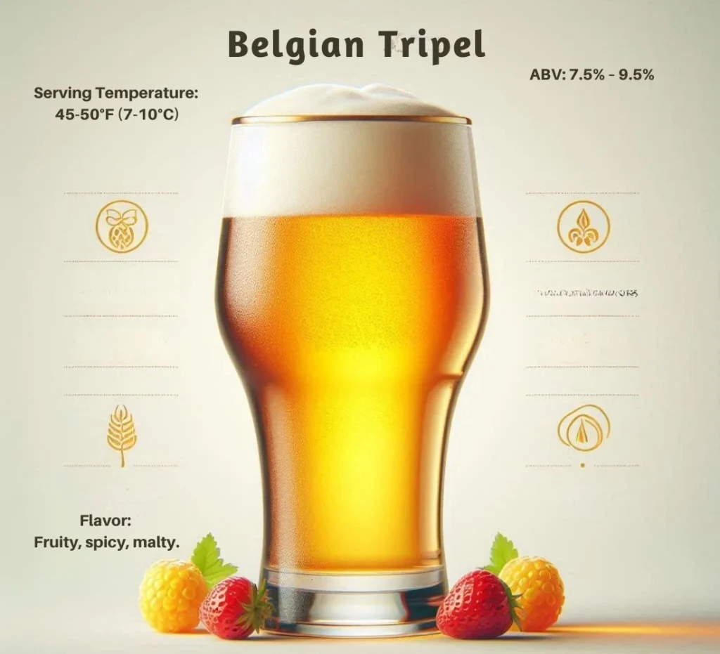 Belgian Tripel style of ale beer