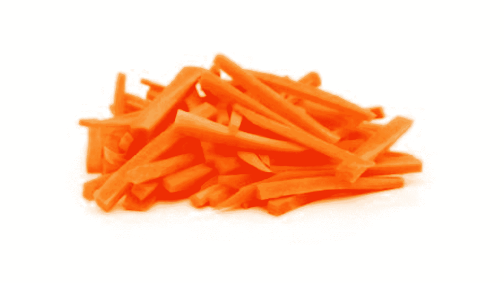Julienne or allumette cuts of carrot