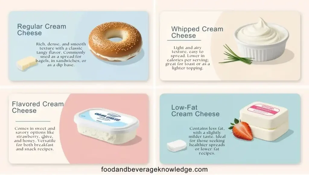 infographic of Types of Cream Cheese