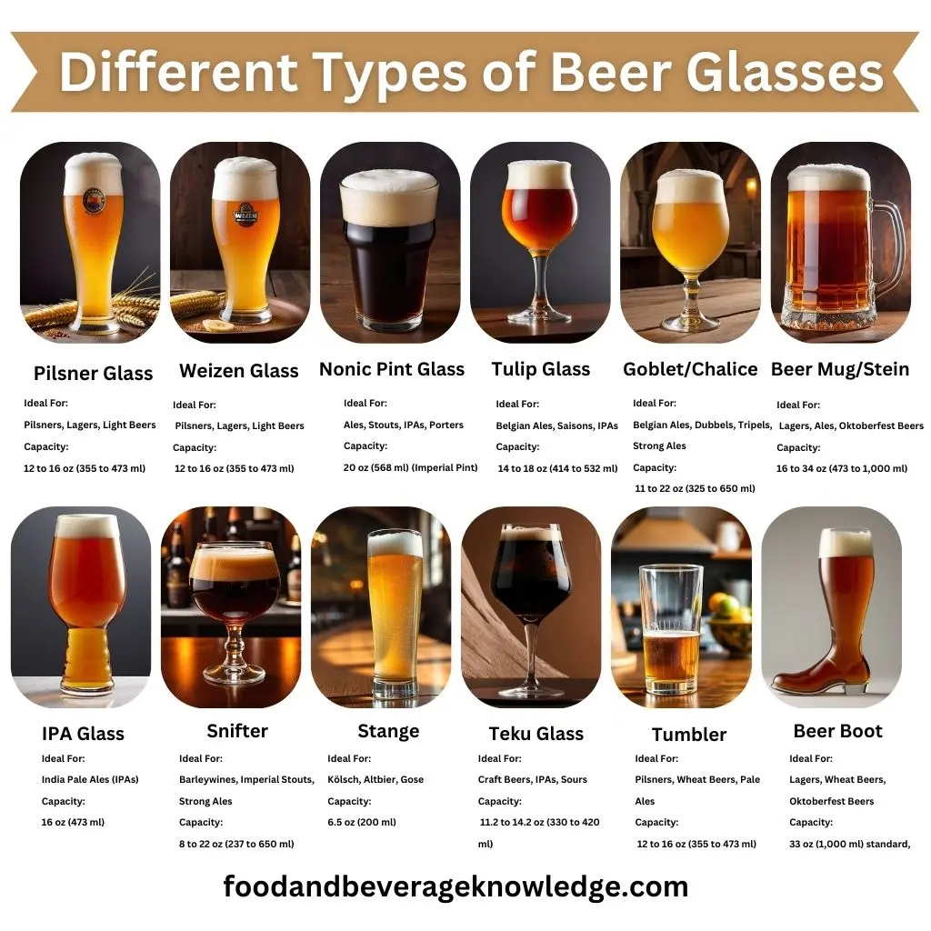 Different Types of Beer Glasses: Size, Styles, 