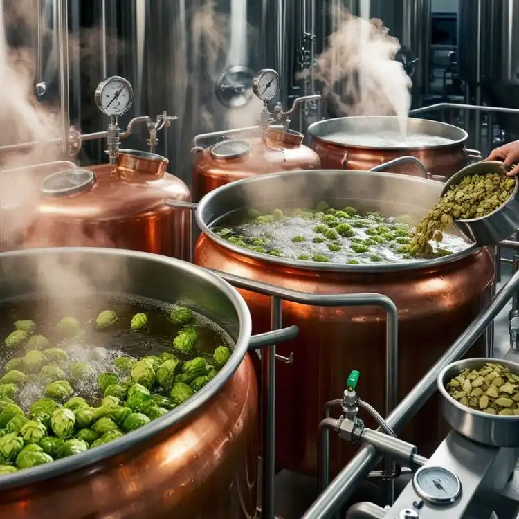 How Beer is Made Step 5 Boiling and Hopping