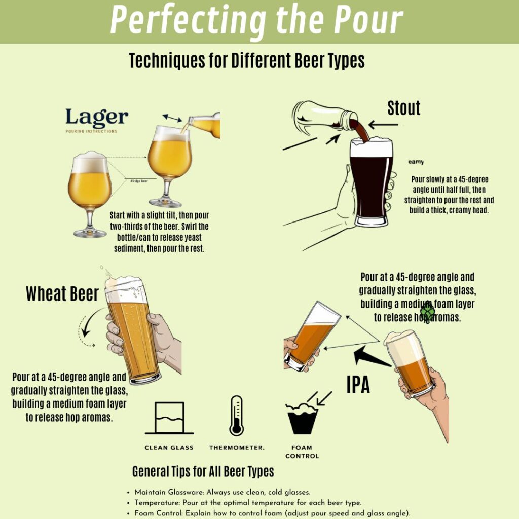 Pouring Techniques for Various Beer Types- serving-beer