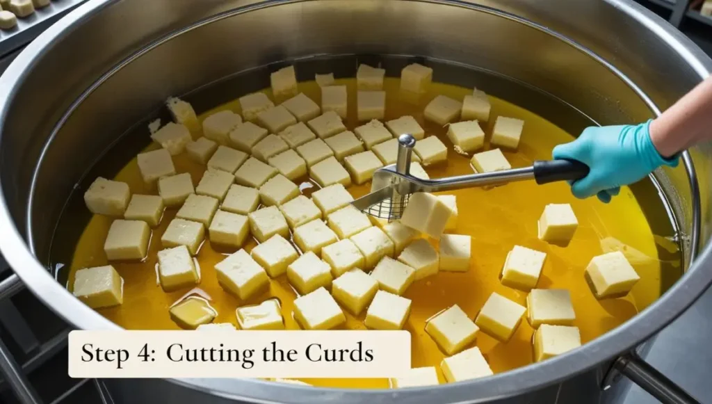 Cutting the Curds 4-Steps of Cheesemaking