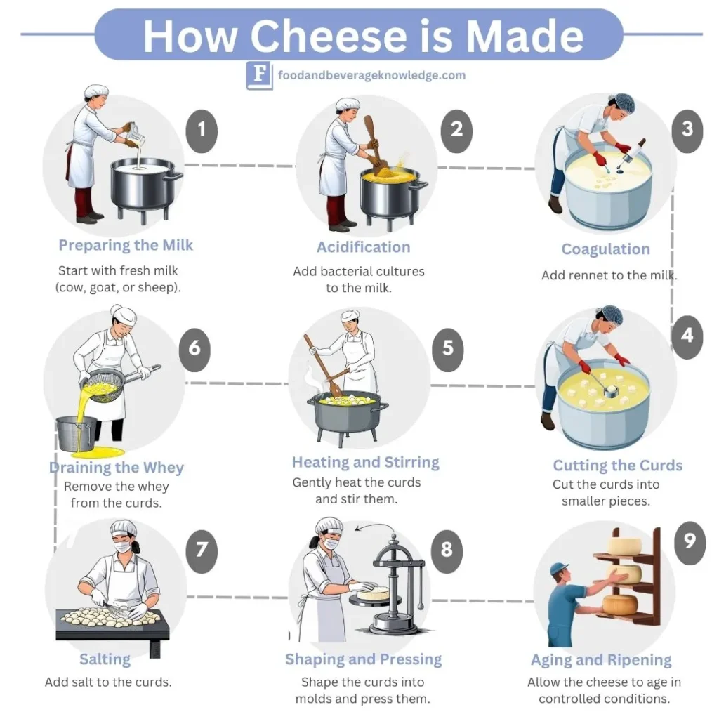 infograohic of How Cheese Is Made,Step by Step process