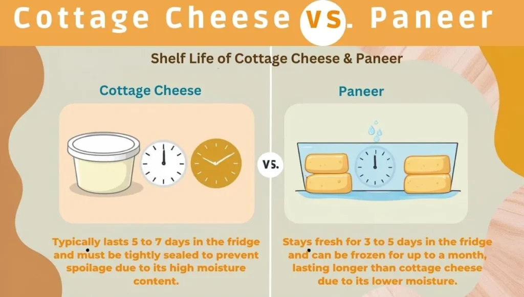 Shelf Life and Storage of cottage cheese and paneer