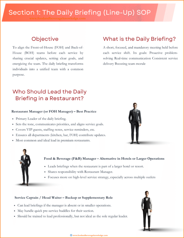 Restaurant Service SOP Manual – eBook - Image 4